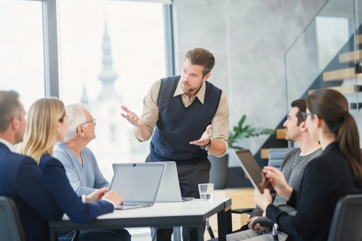 Команда на занятии за ноутбуками